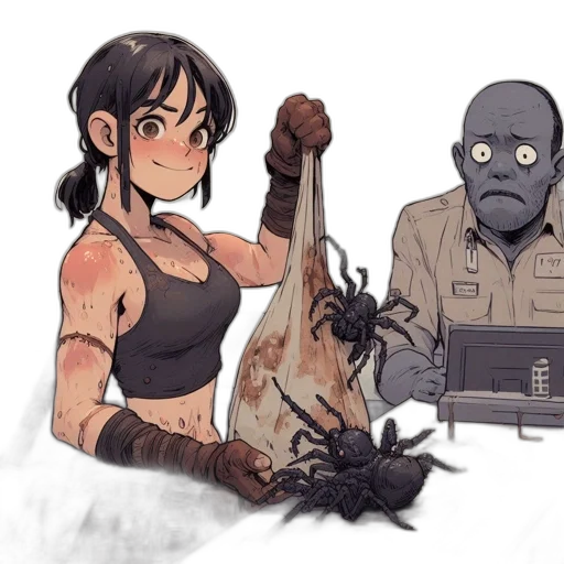 weapon, robot, creature, staff transparent PNG cut-out