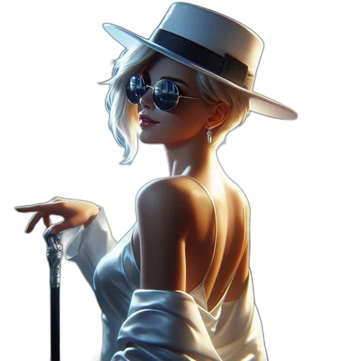 hat, staff, dress, jewelry transparent PNG cut-out