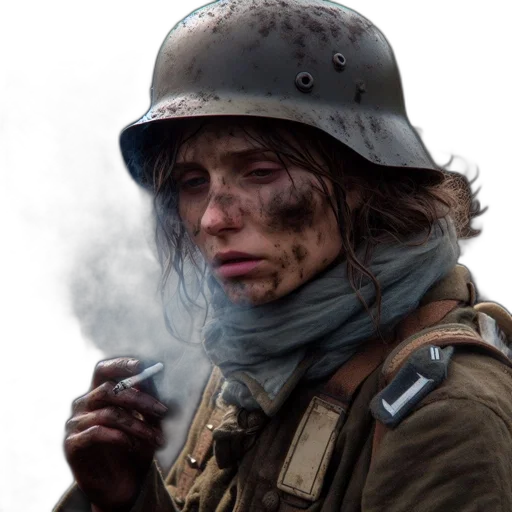 face, weapon, hat, jacket transparent PNG cut-out