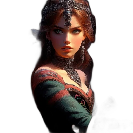 face, crown, dress, jewelry transparent PNG cut-out