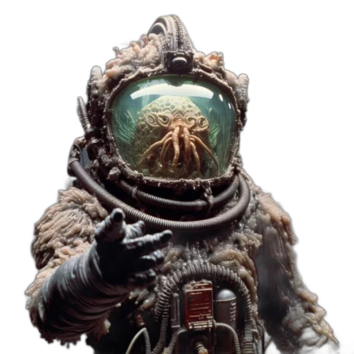 creature, staff, mask, robot transparent PNG cut-out