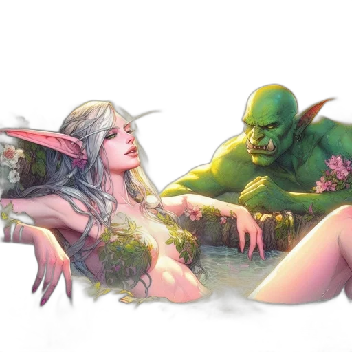 fantasy art, concept art, comic book art, watercolor transparent PNG cut-out