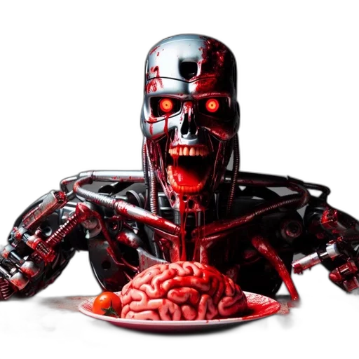 robot, food, 3d render, concept art transparent PNG cut-out