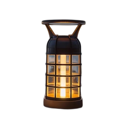 3d render, vintage, lantern, illuminates transparent PNG cut-out