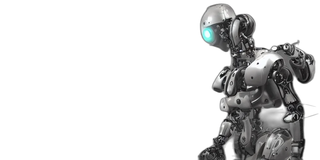 robot, 3d render, concept art, cyberpunk transparent PNG cut-out