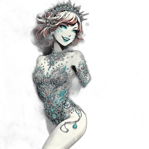 jewelry, dress, crown, fantasy art transparent PNG cut-out