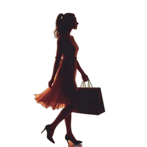 dress, shoes, jewelry, staff transparent PNG cut-out