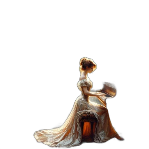 dress, crown, jewelry, staff transparent PNG cut-out
