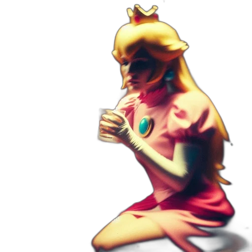 dress, crown, staff, pixel art transparent PNG cut-out