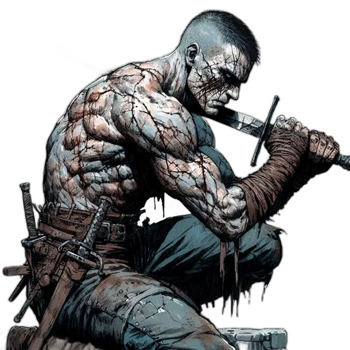 comic book art, concept art, fantasy art, cyberpunk transparent PNG cut-out