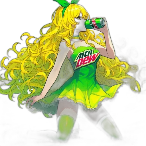 dress, bottle, dragon, hair transparent PNG cut-out
