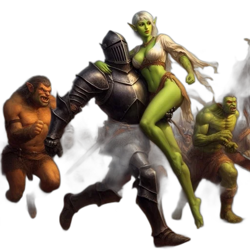 concept art, fantasy art, comic book art, 3d render transparent PNG cut-out