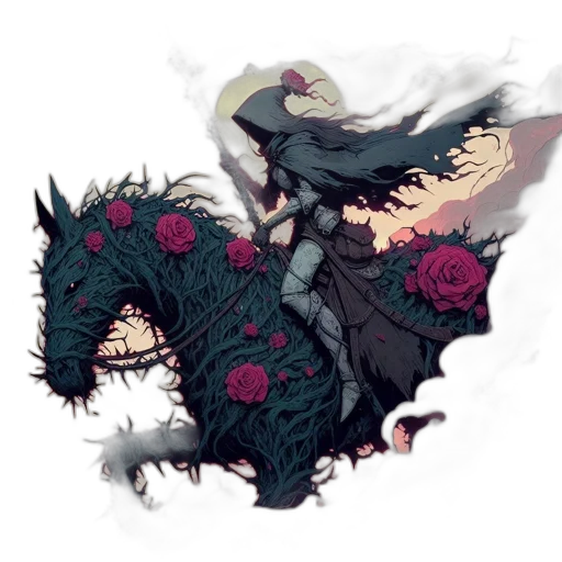 dragon, creature, mask, flower transparent PNG cut-out
