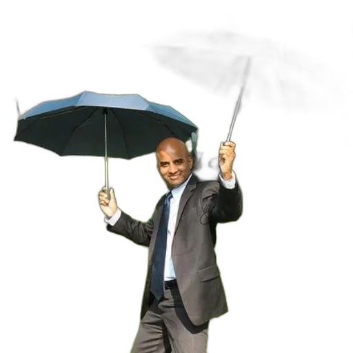 umbrella, staff, jacket, photorealistic transparent PNG cut-out