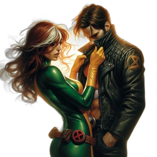 jacket, comic book art, concept art, green transparent PNG cut-out