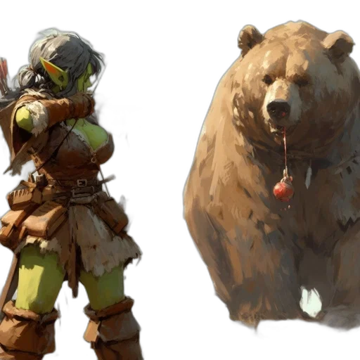 concept art, fantasy art, pixel art, 3d render transparent PNG cut-out