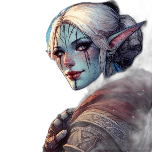 face, dragon, staff, fantasy art transparent PNG cut-out