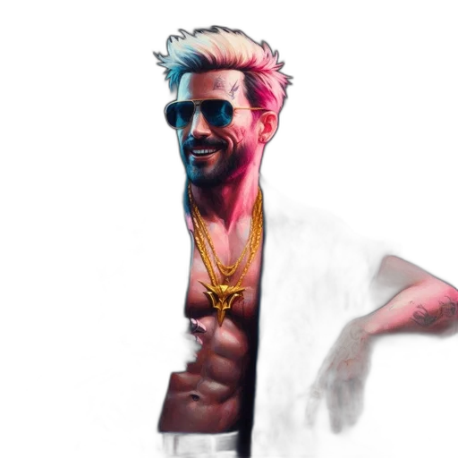 jacket, face, weapon, creature transparent PNG cut-out