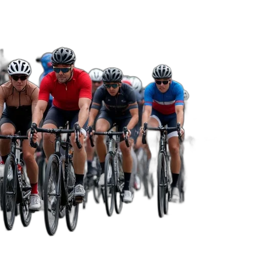 group, people, bicycles, waiting transparent PNG cut-out