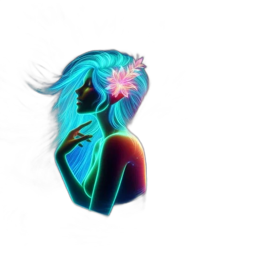 hair, flower, jacket, mask transparent PNG cut-out