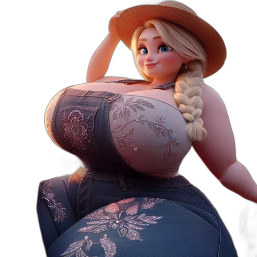 dress, hat, 3d render, concept art transparent PNG cut-out