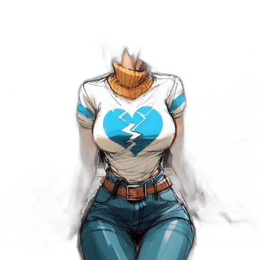 jacket, robot, staff, comic book art transparent PNG cut-out