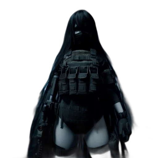 robot, dress, mask, weapon transparent PNG cut-out