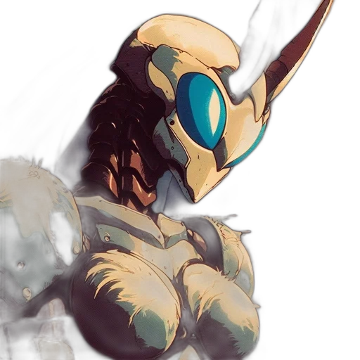 robot, mask, creature, weapon transparent PNG cut-out