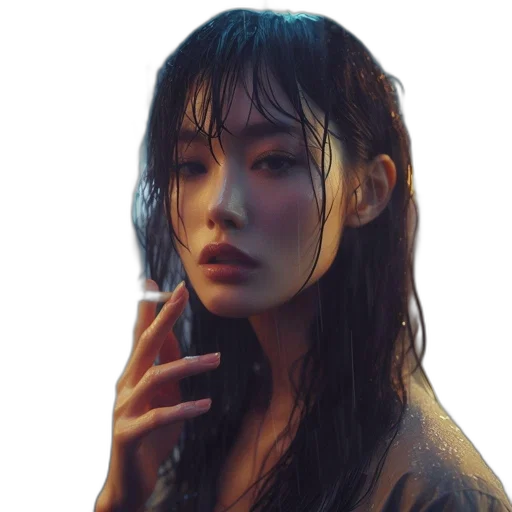 face, umbrella, jewelry, cyberpunk transparent PNG cut-out
