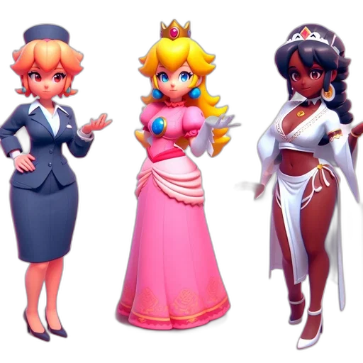 dress, crown, concept art, 3d render transparent PNG cut-out