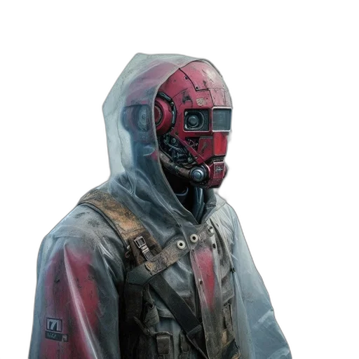 mask, jacket, face, creature transparent PNG cut-out