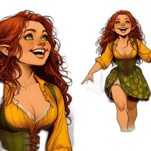 dress, concept art, fantasy art, comic book art transparent PNG cut-out