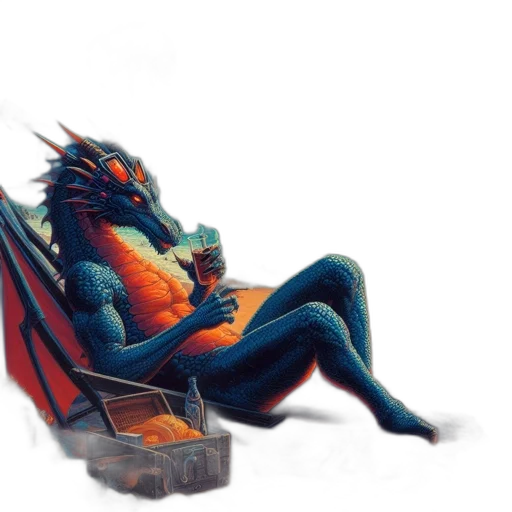 dragon, creature, furniture, fantasy art transparent PNG cut-out