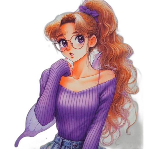 dress, staff, jacket, anime transparent PNG cut-out