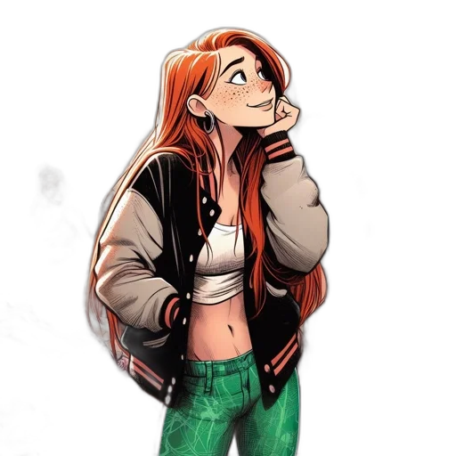 jacket, concept art, cartoon, comic book art transparent PNG cut-out