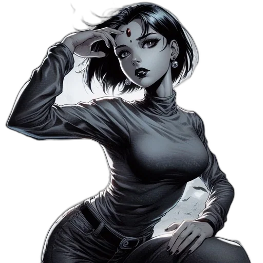 comic book art, concept art, cyberpunk, cartoon transparent PNG cut-out