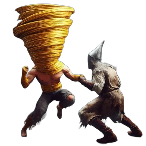 hair, creature, hat, staff transparent PNG cut-out