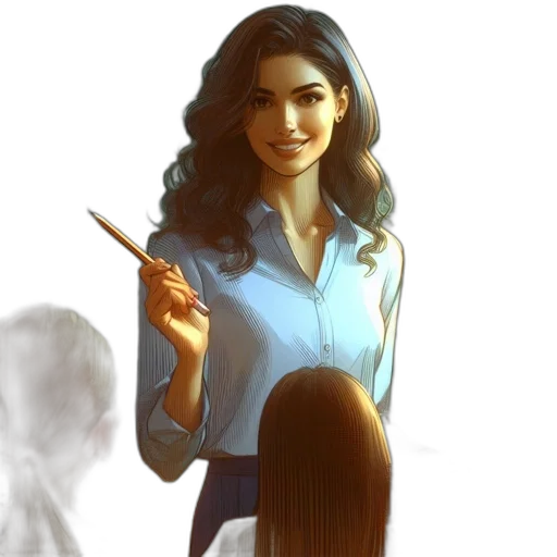 staff, hair, concept art, photorealistic transparent PNG cut-out