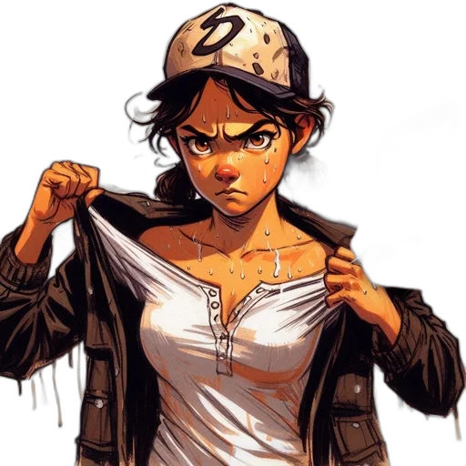 jacket, hat, face, comic book art transparent PNG cut-out