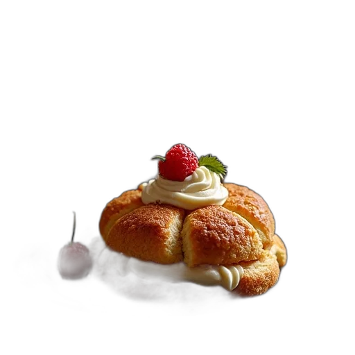 food, crown, photorealistic, 3d render transparent PNG cut-out
