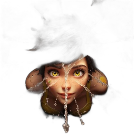 hat, face, staff, creature transparent PNG cut-out