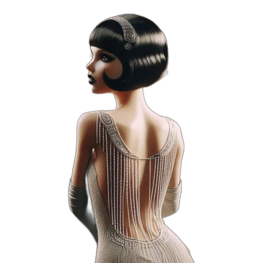 dress, hair, concept art, 3d render transparent PNG cut-out