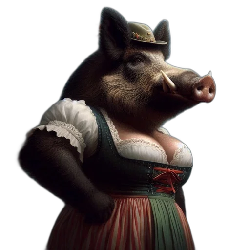 dress, animal, creature, face transparent PNG cut-out