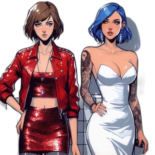dress, comic book art, concept art, cartoon transparent PNG cut-out