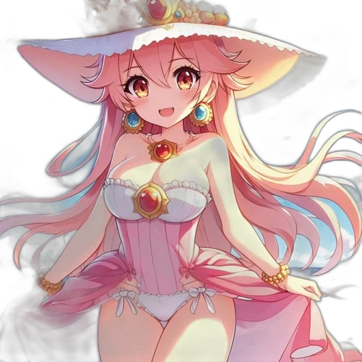 dress, hat, staff, crown transparent PNG cut-out