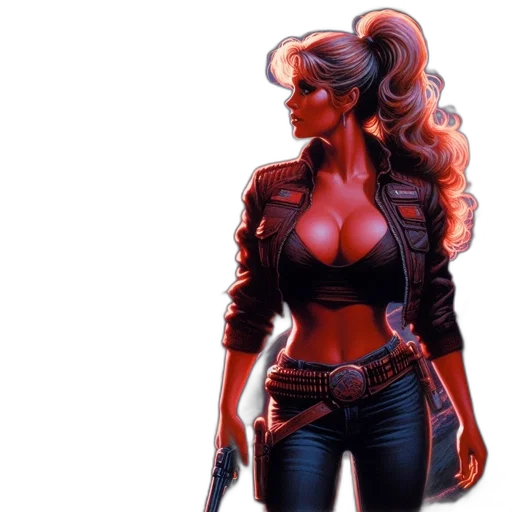jacket, comic book art, concept art, cyberpunk transparent PNG cut-out