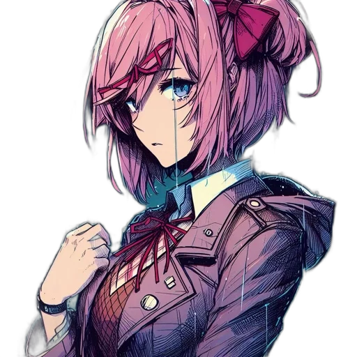 jacket, weapon, staff, face transparent PNG cut-out