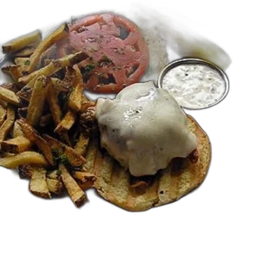 food, plate, burger, topped transparent PNG cut-out