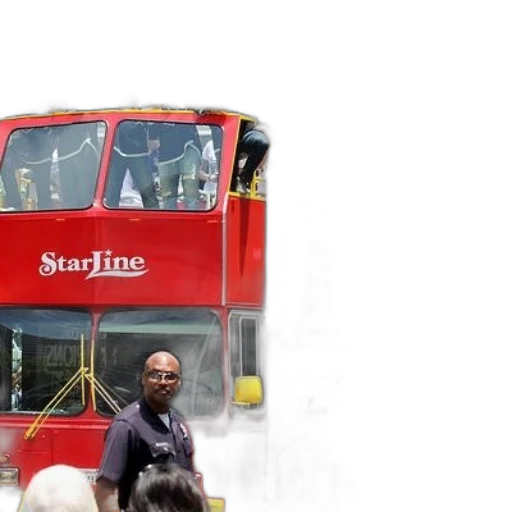 staff, double, decker, bus transparent PNG cut-out