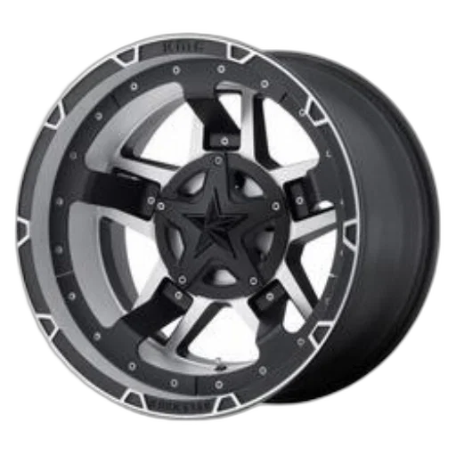 black, silver, star-themed, wheel transparent PNG cut-out